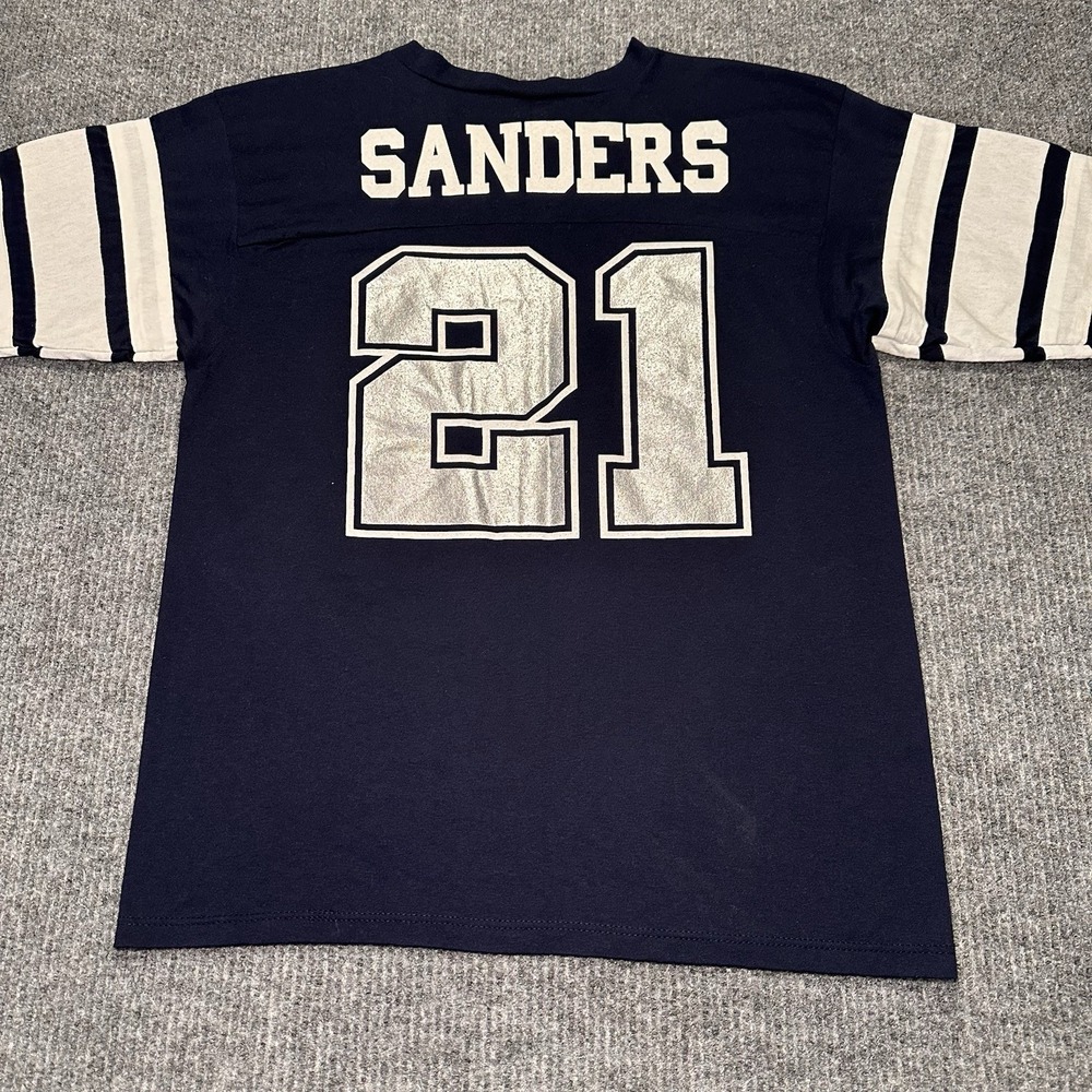 Vintage Deion‎ Sanders 90s Dallas Cowboys T Shirt Adult Large Logo 7 #21 Jersey
